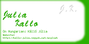 julia kallo business card